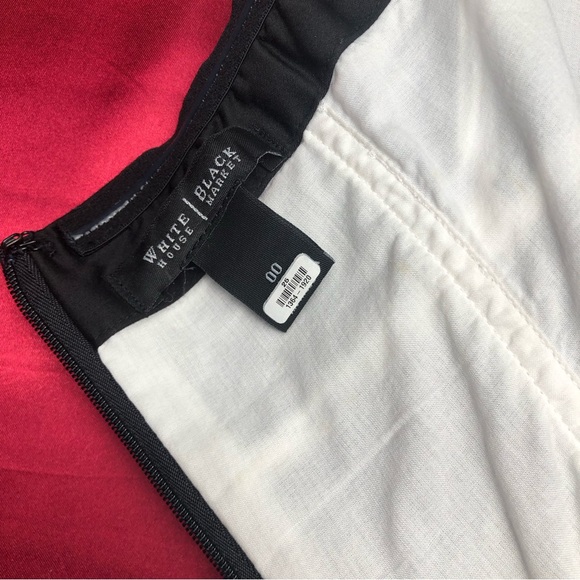 White House Black Market (WHBM) Black & White Stripped Halter Knee Length Dress - Picture 5 of 16